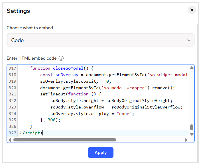 SEOptimer Embed Code Apply